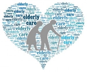 Elderly Care Sign in Word Collage